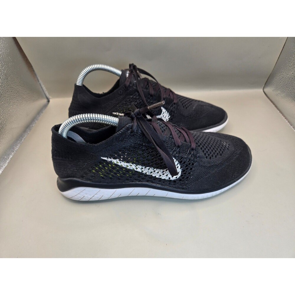 Nike Free RN Flyknit 2018 Shoes Women 9.5 Black Running Athletic Minimal Sneaker